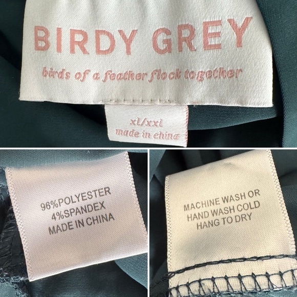 Birdy Grey Kenny Robe Matte Satin Emerald Ruffle XL/XXL - Picture 9 of 10